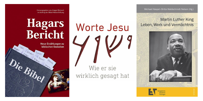 Cover der Bücher Hagars Bericht/ Worte Jesu/ M.L.King